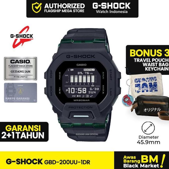 G-Shock Gshock Gbd-200Uu-1Dr Gbd-200Uu Gbd-200 Gbd200Uu Gbd 200Uu  Watches Kaca Jam