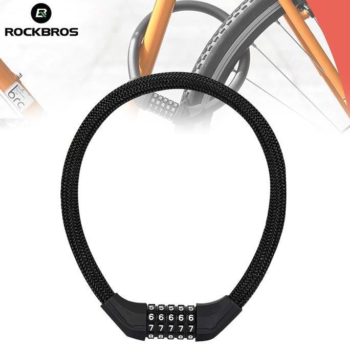 TERMURAH - Rockbros Gembok Sepeda Lipat Roadbike MTB Gravel Bike Lock Kode Angka
