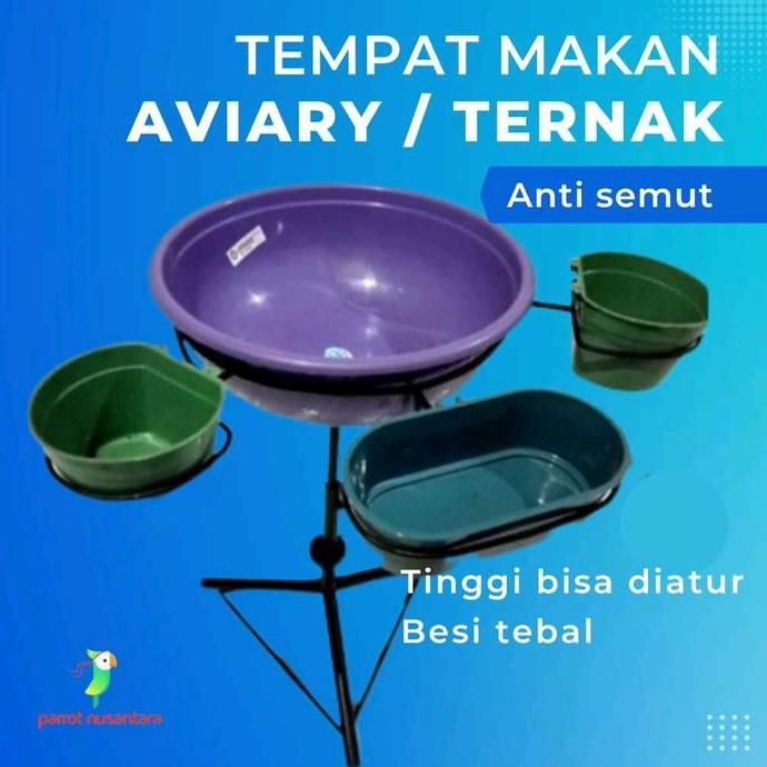 PROMO - Tempat Pakan Ternak Burung Murai Aviary Ternak Anti Semut Tinggi Bisa Diatur