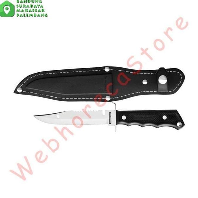 PROMO DISKON - Tramontina Bowie Fish Camping Knife 5" w Cover / Pisau Komando Outdoor