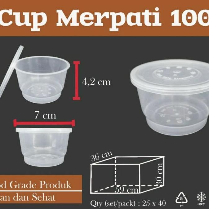 cup sambal 100 ml/ thin wall cup/ cup pudding/ tempat sambal