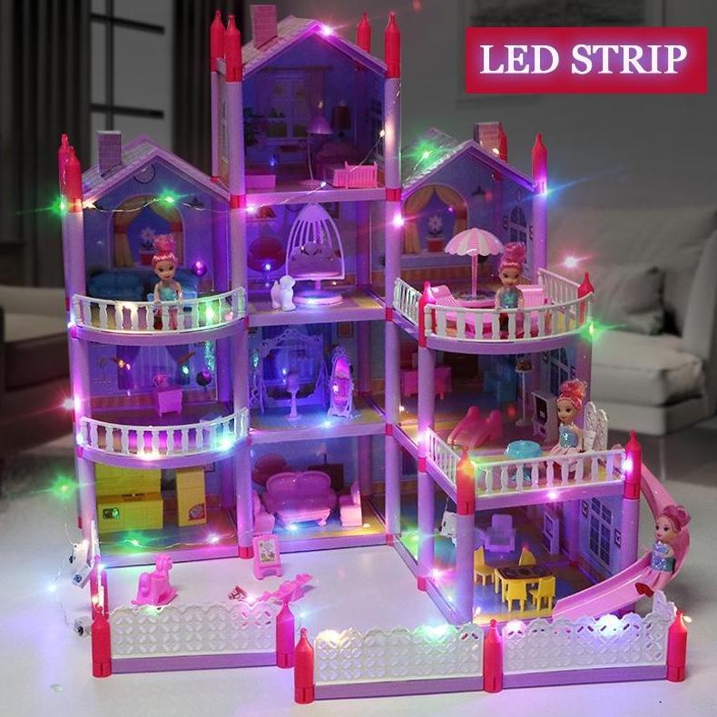 MURAH 4/3 Lantai Mainan Rumah Rumahan Villaku Anak Perempuan Lengkap Dengan Perabot Rumah / Mainan E