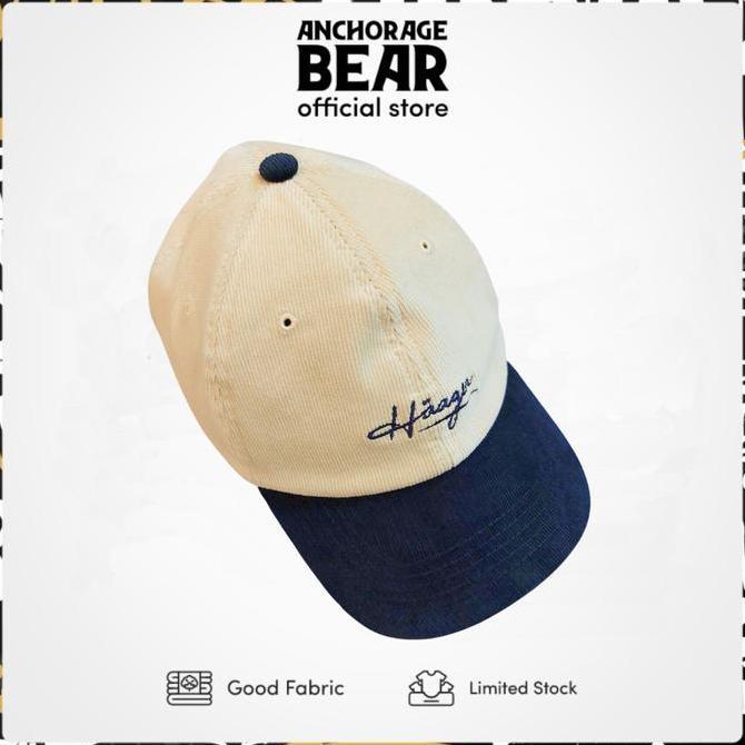 Anchorage Bear Polo Topi - Haagen Logo Corduroy Navy Beige