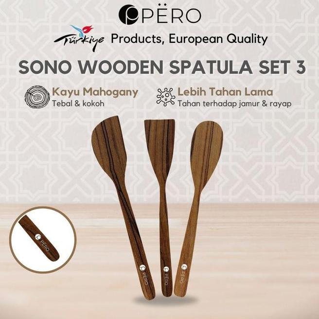 Jordi Onsu Ready Sto Pero Sono Wooden Spatula Set 3 Set Spatula Kayu