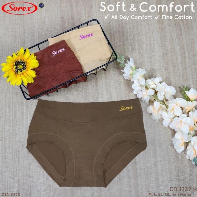 grosir (12pcs) CD sorex 1232 super soft / celana dalam sorex wanita dewasa