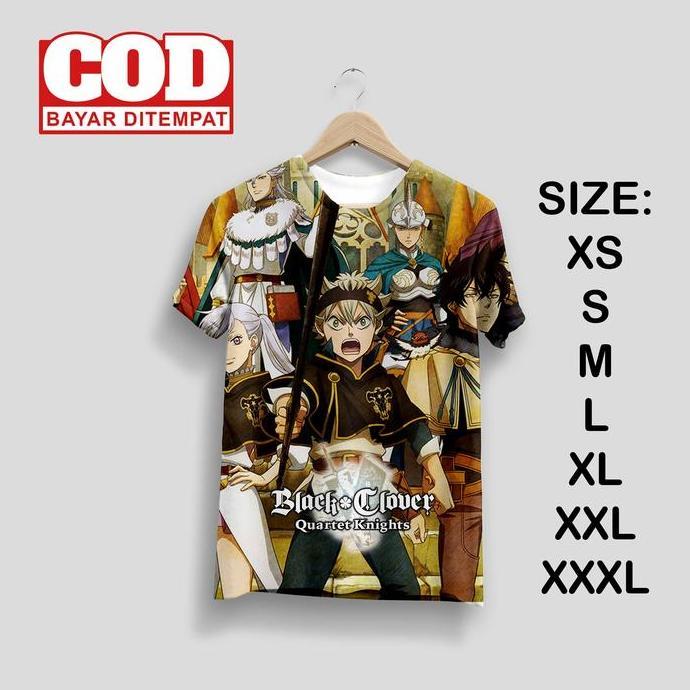 Kaos FullPrint Black Clover | Kaos AOP Black Clover | Anime