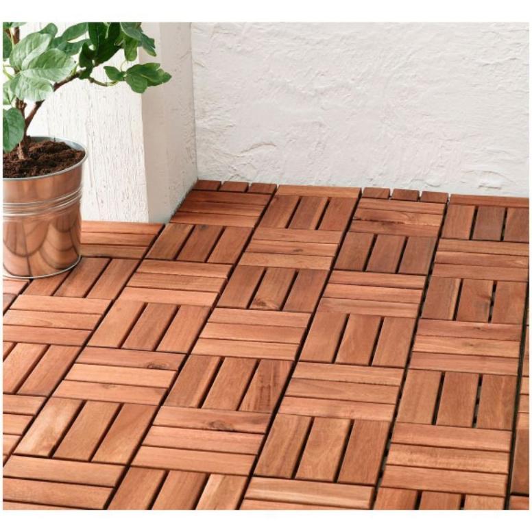 LANTAI KAYU OUTDOOR Termurah (isi 10 pcs) PARKET_FLOORING KAYU JATI