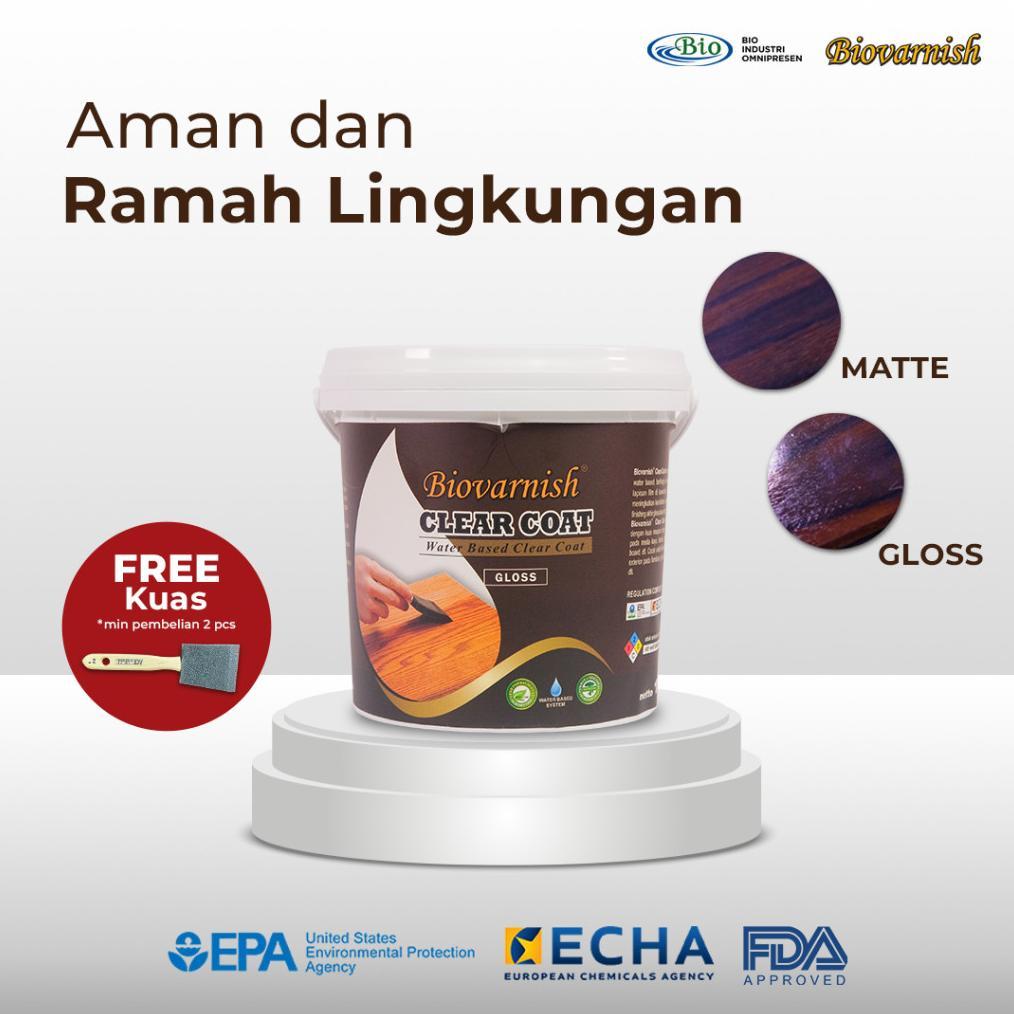 Top Coating Cat Kayu Gloss dan Matte - Bio Varnish Clear Coat