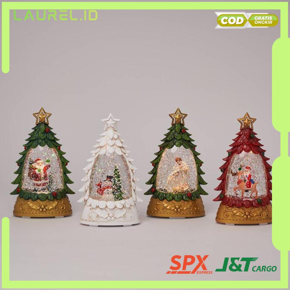 Termurah Pajangan Natal Bola Air Snowglobe Lampu Model Pohon Natal Hijau / Kecil Dekorasi Christmas 