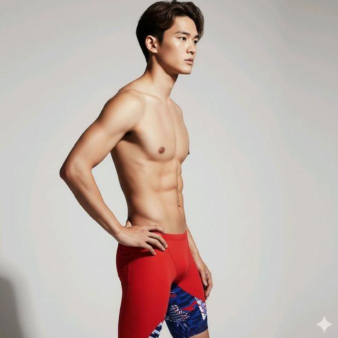 Speedo Celana Renang Pria Fastskin Lzr Ignite Jammer Flame Red Motif Kotak-Kotak Nyaman & Tahan Lama