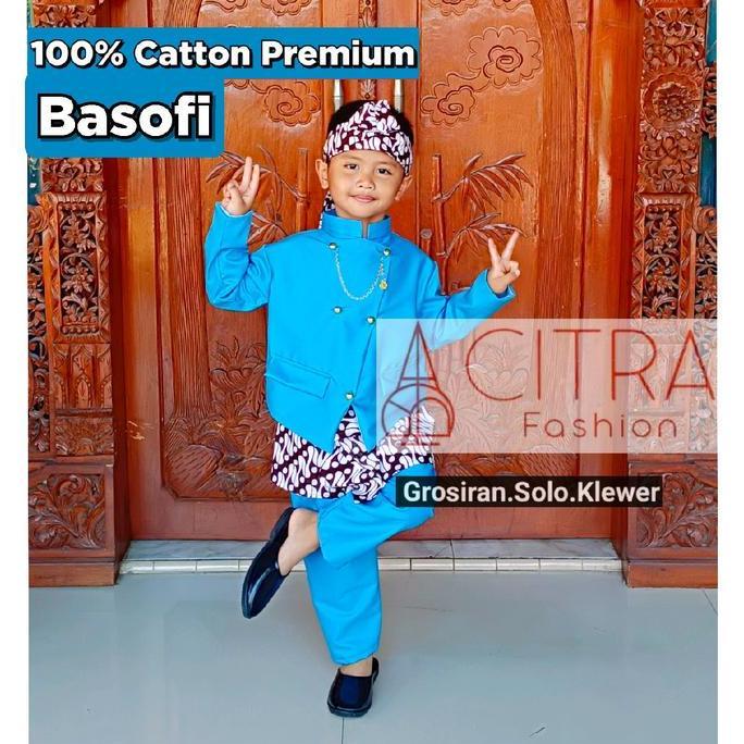 Beskap Sunda iket batik putih Beskap sunda anak Kualitas premium Produk Citra fashion Setelan
