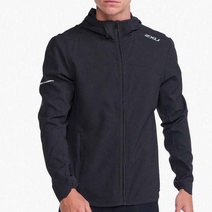 Men Water-resistant Jacket Black/Silver 100% Original - Jaket Outdoor Pria Branded