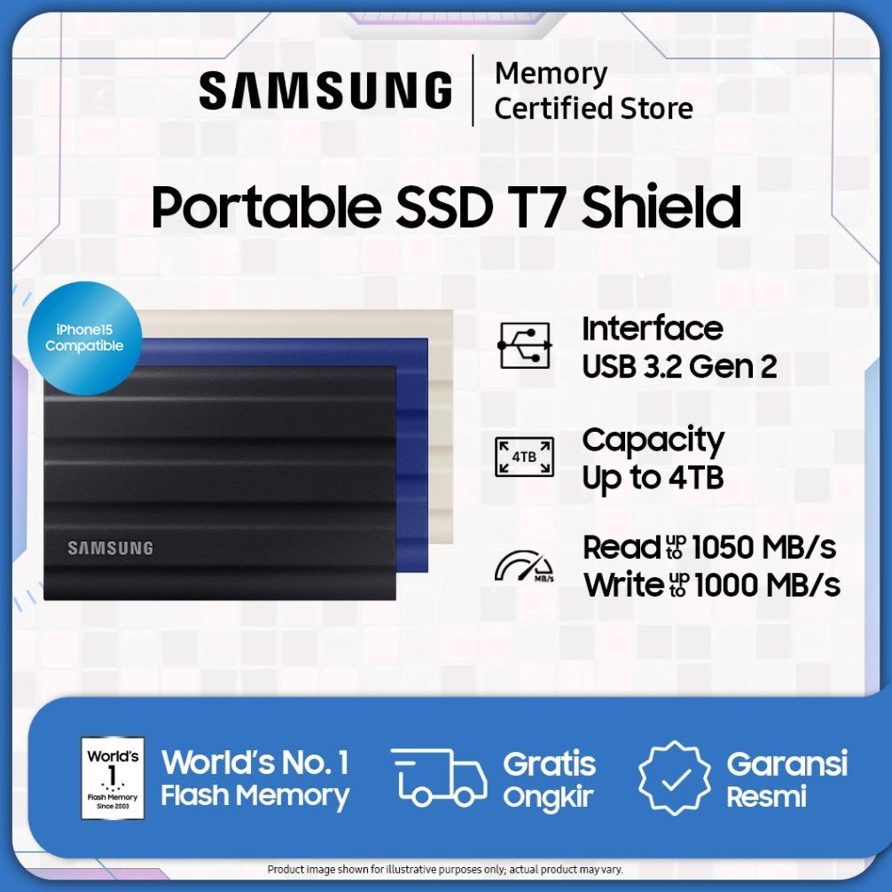 Samsung Portable SSD T7 Shield USB 3.2 Gen 2 - SSD Eksternal - 1TB / 2TB / 4TB