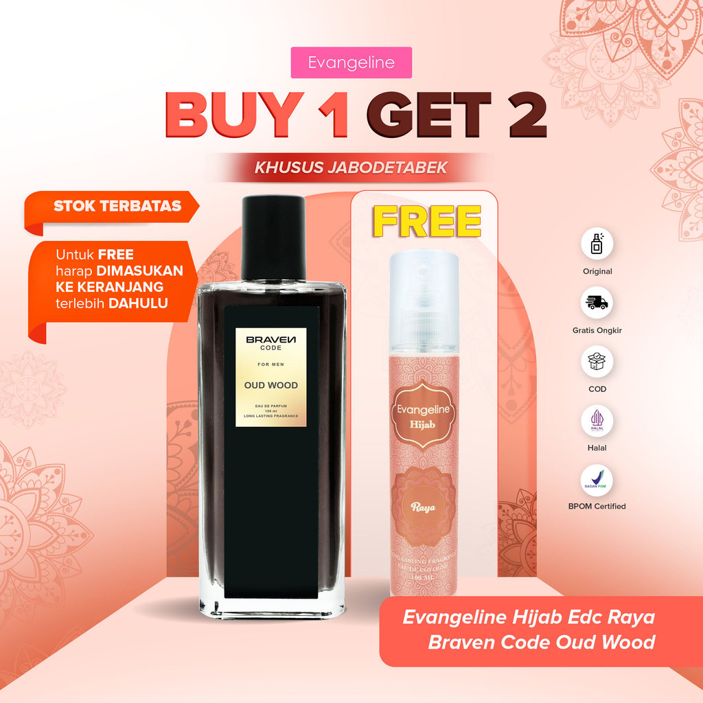 Braven Code Eau De Parfum Oud Wood 100ml - Parfum Pria Terlaris Viral - Parfum Tahan Lama Best Selle