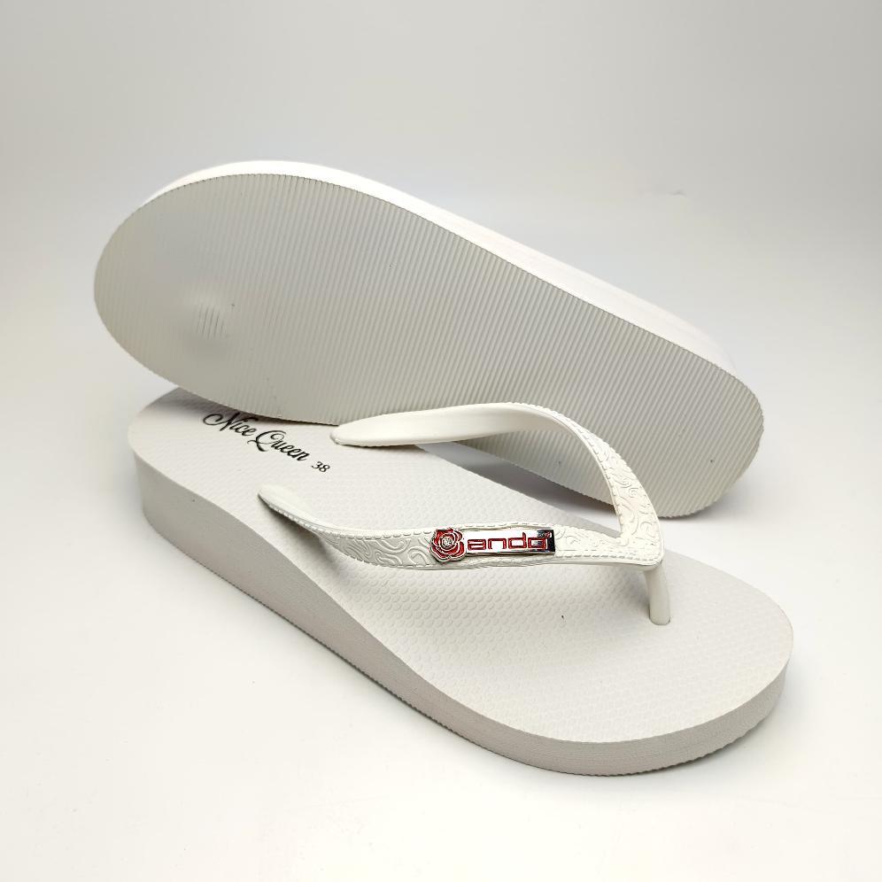 Terlaris Ando Nice Queen + Putih Limited Sandal Wedges Wanita Dewasa Sandal Japit Ando ginal