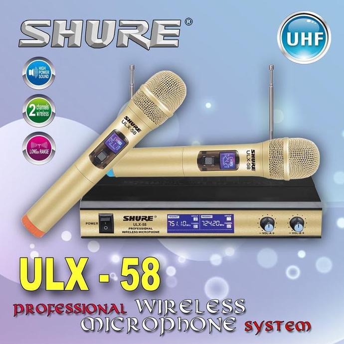 Mic Wireless Shure Ulx 58 / Microphone Wireless Shure Uhf Ulx - 58 Ready Stock