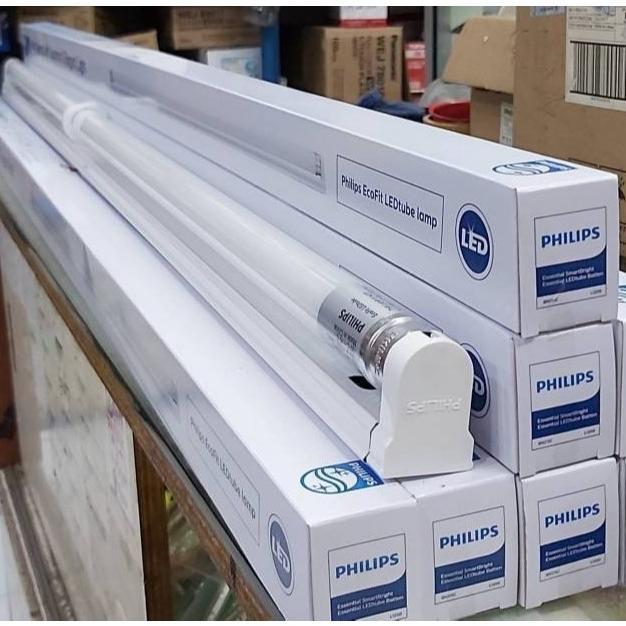 kap philips led + lampu philips led tl t8 16w / 120cm 8w / 60cm putih cool daylight 6500k BN015C ori