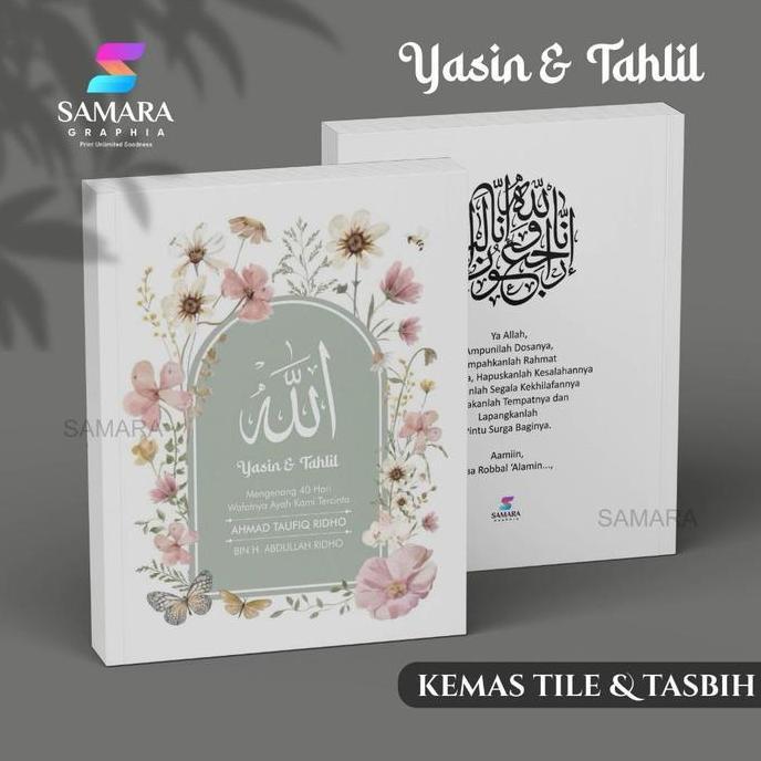 PAKET 10 PCS Buku Yasin dan tahlil custom Souvenir tahlilan lengkap foto almarhum 40 hari 100 1000 h