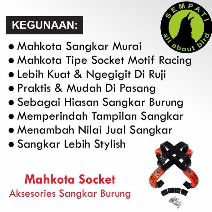 SEMPATI MAHKOTA SANGKAR MURAI SOCKET SOKET RACING BALAP MAHKOTA KANDANG BURUNG MURAI SHOCKET VARIASI