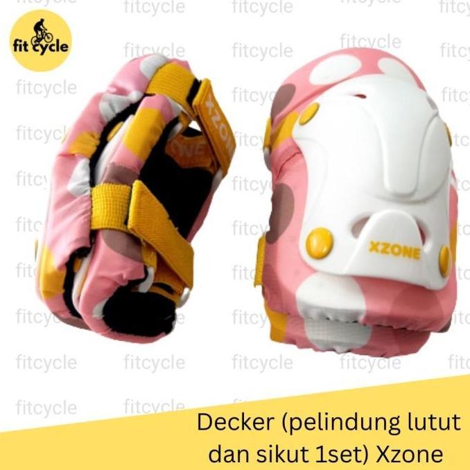 XZONE pelindung lutut dan sikut anak decker anak untuk sepeda