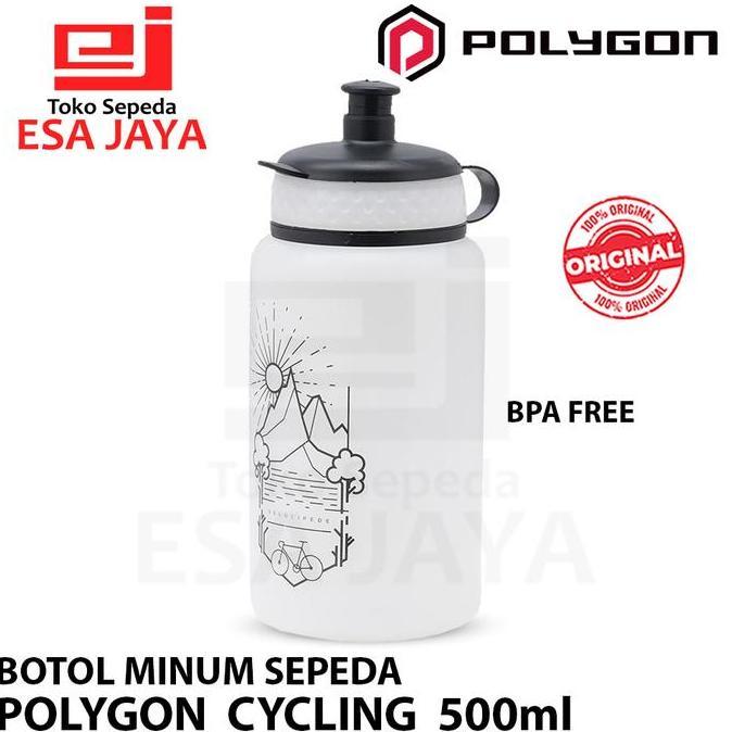 Bidon POLYGON CYCLING 500ml 500 ml Botol Minum Sepeda White