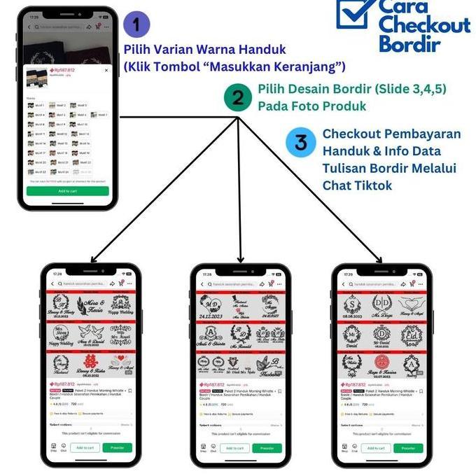 Paket 2 Handuk Morning Whistle + Bordir / Handuk Seserahan Pernikahan / Handuk Couple