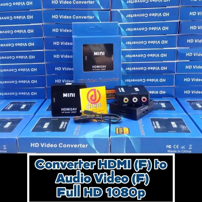 Converter Audio Video RCA AV Input Female to HDMI Out Female - Disass Jogja
