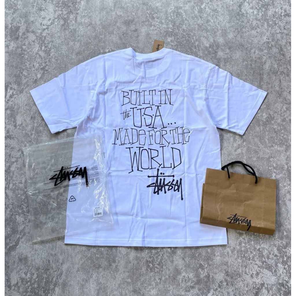 STUSSY T-shirt pria kaos STUSSY pria full tag Unisex kaos STUSSY tee