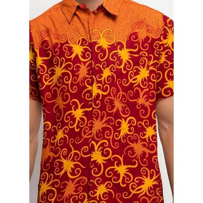 Promo Arjuna Weda Hem Batik Pria Motif Cumikan Warna - Body Fit | Lengan Pendek | Kantong Depan