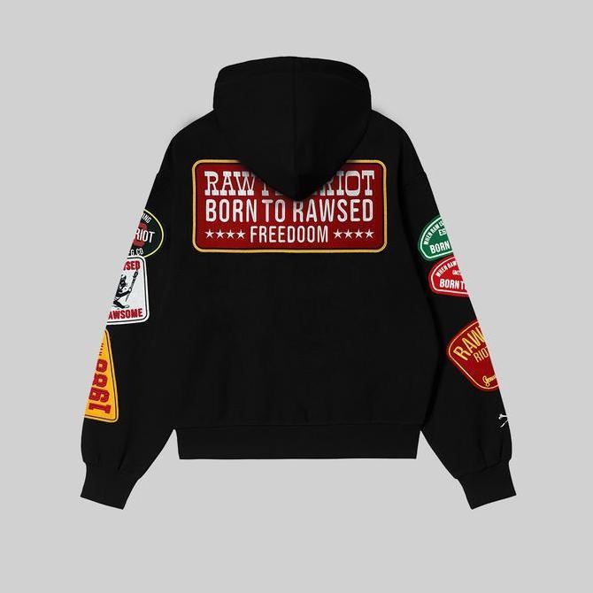 Murah Rawtype Riot Btr Patches Hoodie - Black