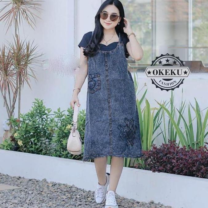 Overall Lepis Wanita Overall Jeans Gauni / Overall Jeans Pendek Denim Setelan Panjang