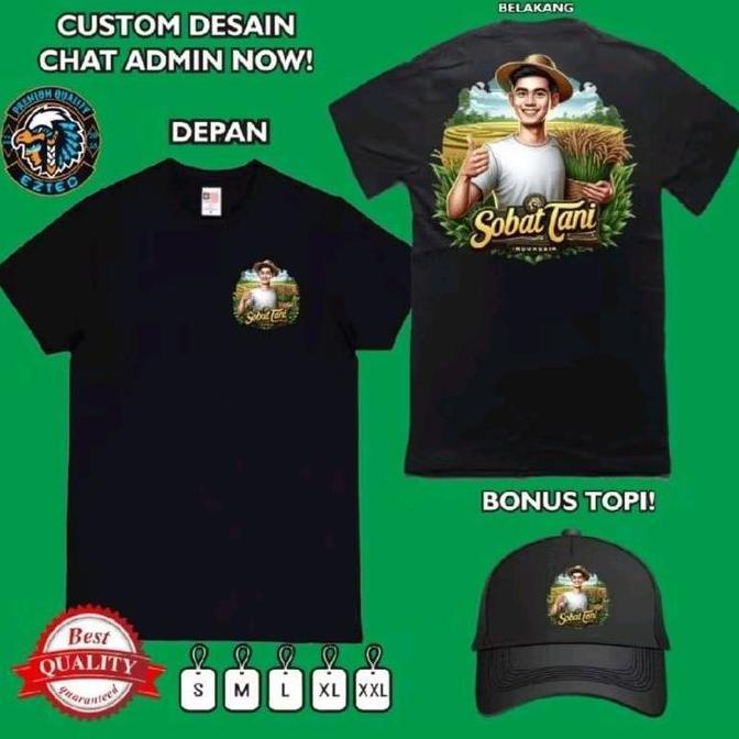 KAOS SOBAT TANI BONUS TOPI // KAOS SOBAT TANI LENGAN PENDEK GRATIS TOPI BISA COD // KAOS TSHIRT SOBA
