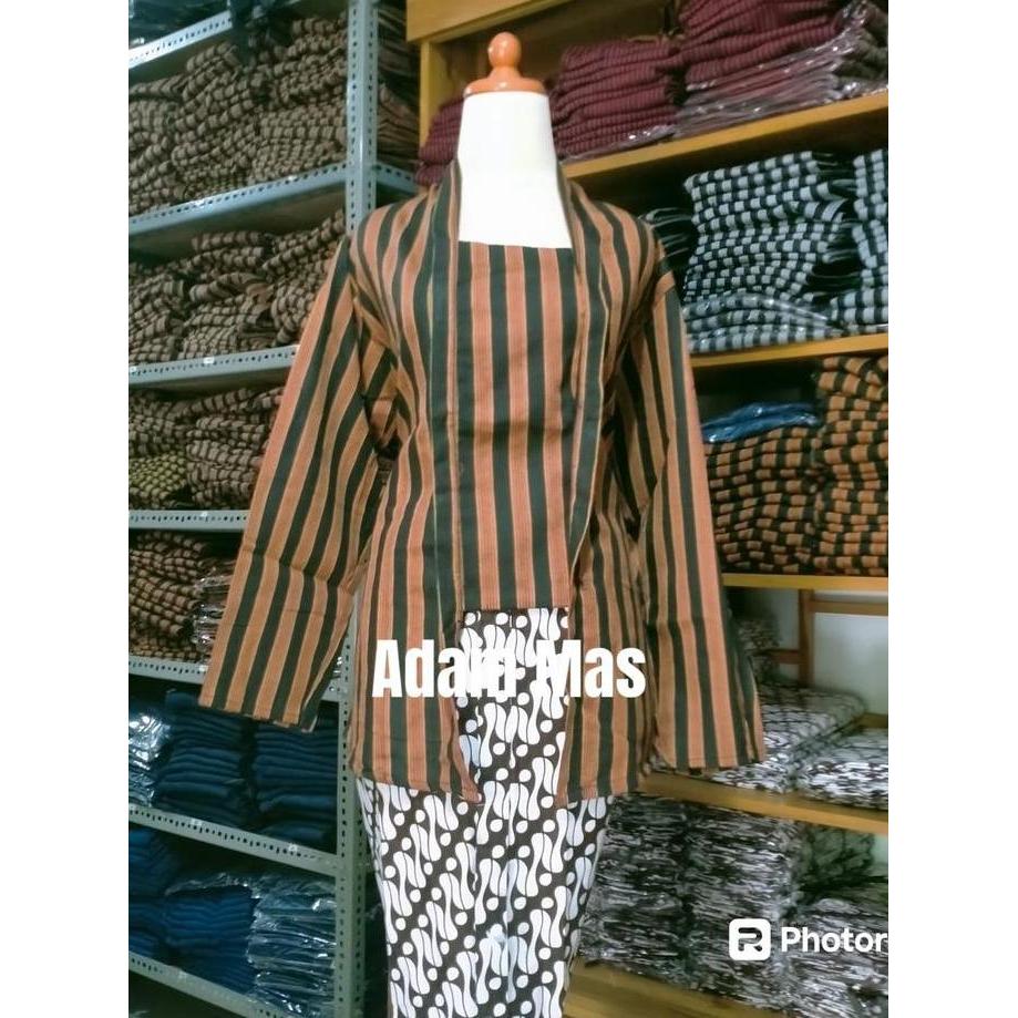 Setelan Baju Kebaya Lurik Wanita Adat Jawa Set Atasan Dan Bawahan Adat Jawa Wanita  Dewasa