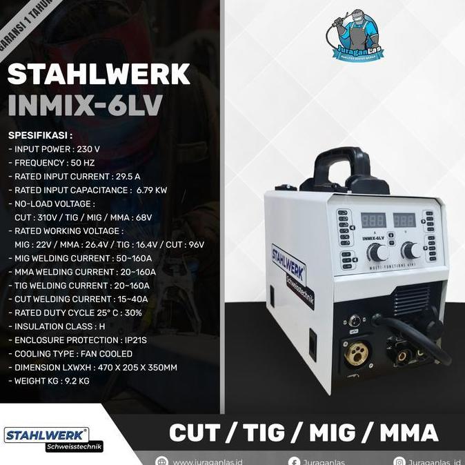 Terjangkau Stahlwerk Inmix-6Lv Mig Tig Cut & Mma Welding Machine