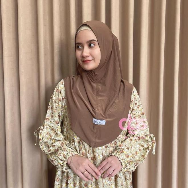 Nayla Dress Motif Lengan Balon Pita Rayon Viscose Premium Dress Rempel Susun Panjang Wanita Adem Teb