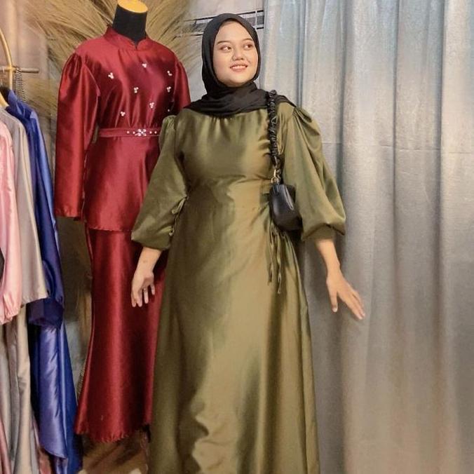 Lyodra Dress Kondangan Mahogany Burgundy Emerald Blue Size S-5Xl Ld 140 Jumbo - Dress Lebaran 2026 -