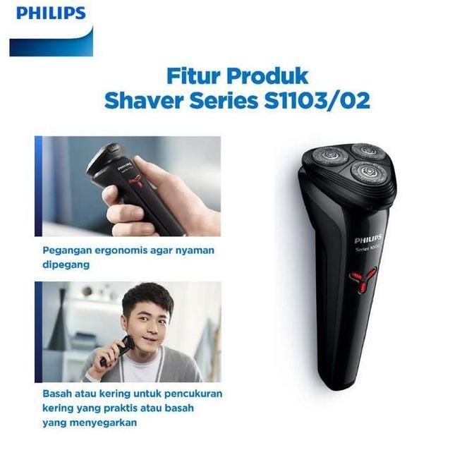 PHILIPS SHAVER S1103 WET & DRY SERIES 1000 S1103/02 S 1103