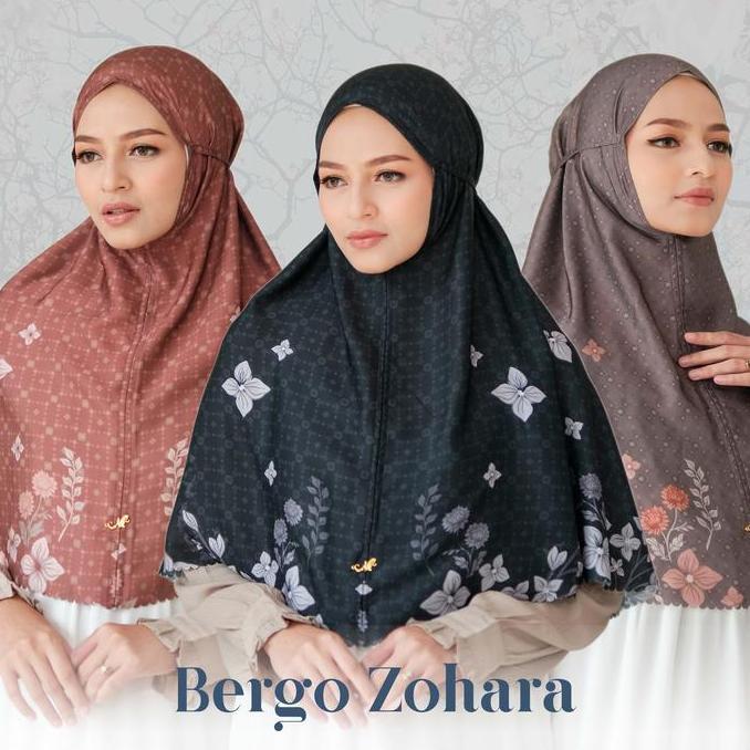 MYLADY HIJAB BERGO ZOHARA Panjang Muslim Wanita Kerudung Syari Khimar