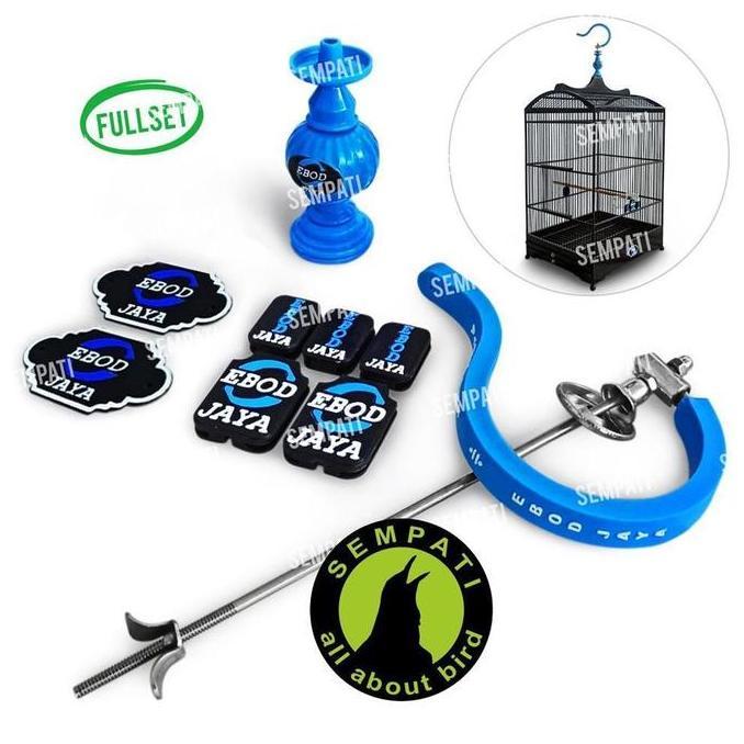 SEMPATI Aksesoris Sangkar Kandang Burung Kotak Ebod Jaya Fullset Variasi Gantungan Pion Emblem Stopp