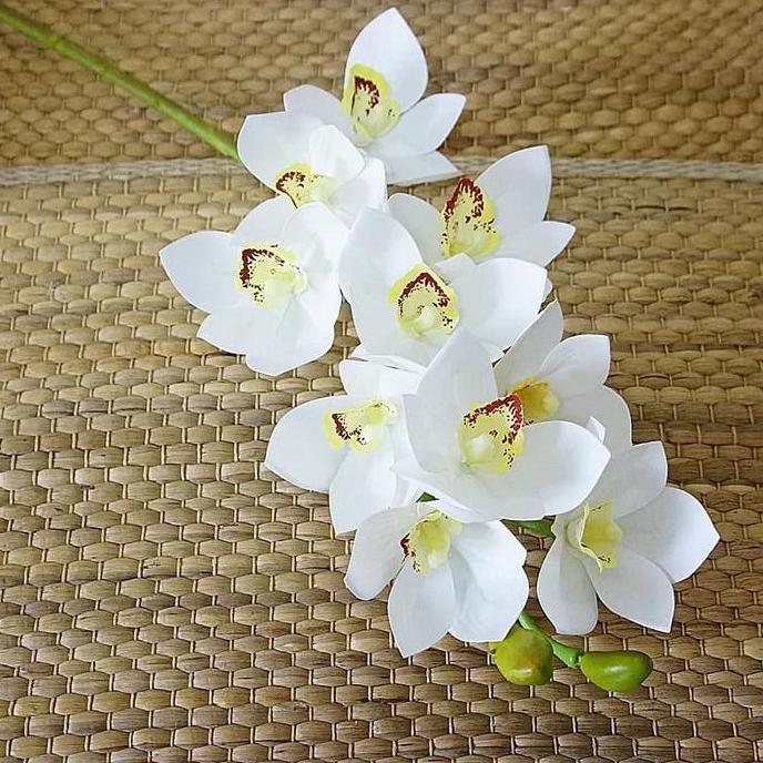 Promo Bunga Anggrek Cymbidium Artificial Latex Import Premium COD
