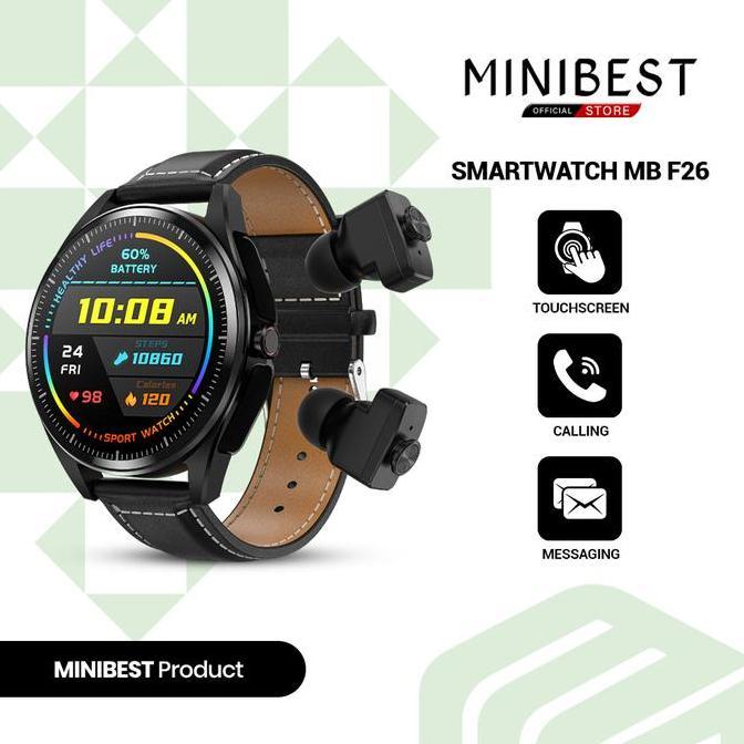Banivestiwall - Minibest F26 Smartwatch 3-In-1 Tws Earbuds + Smartwatch