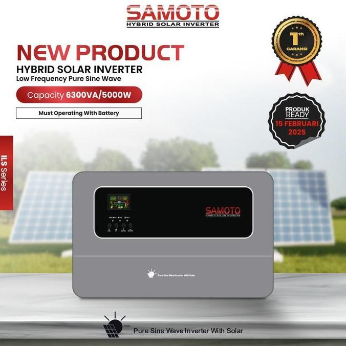 TERMURAH - SAMOTO Inverter Low Frequency Pure Sinewave 48V 6300VA/5000W Hybrid Solar Inverter 5000wa
