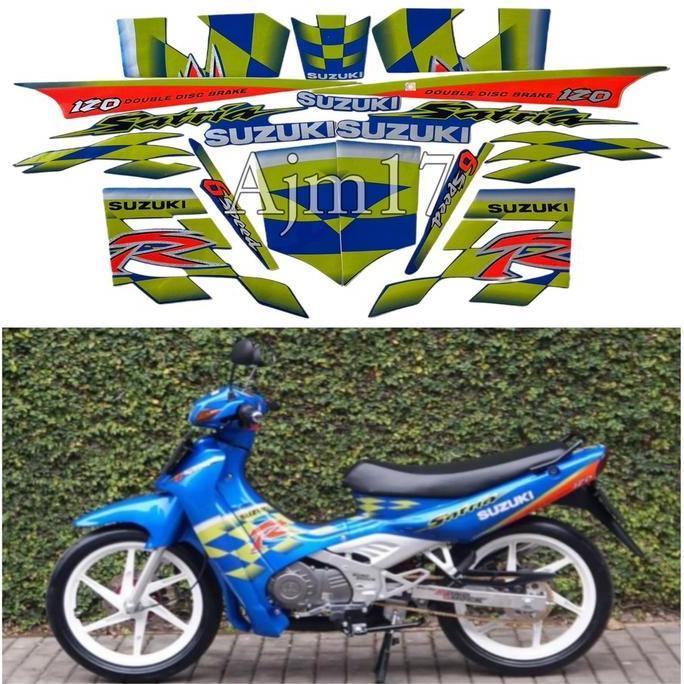 DS94 - STIKER STRIPING SATRIA KOTAK LUMBA BIRU KENNY ROBERTS