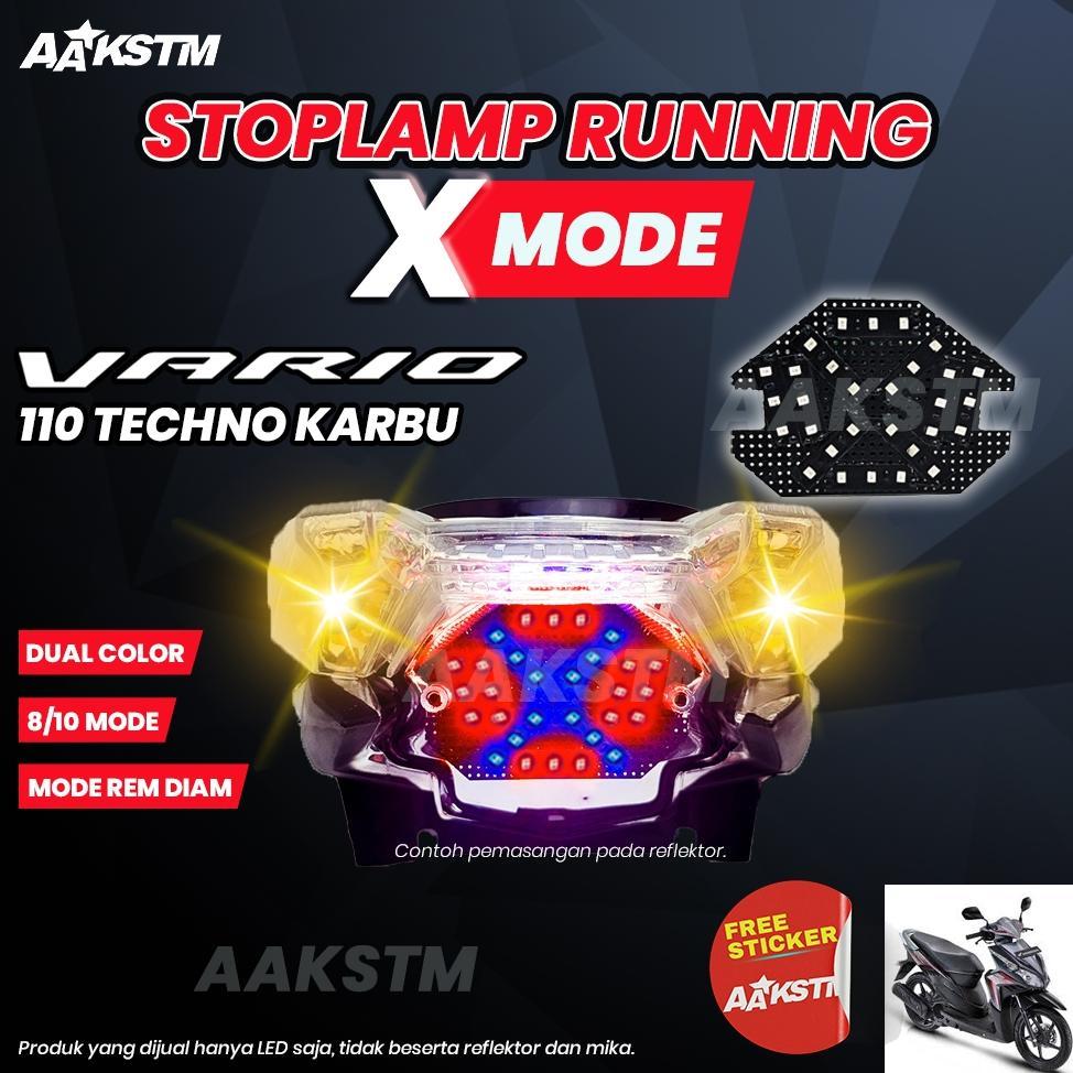 Lampu Rem LED Vario 110 techno Karbu  X Mode LED 8 10 Mode Running Lampu  Belakang Variasi Modifikas