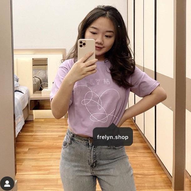 DB143 >> LOVE YOURSELF MCD BTS LILAC OVERSIZE TSHIRT | BORAHAE BT21 ARMY BAJU KAOS TUMBLR TEE UNGU B