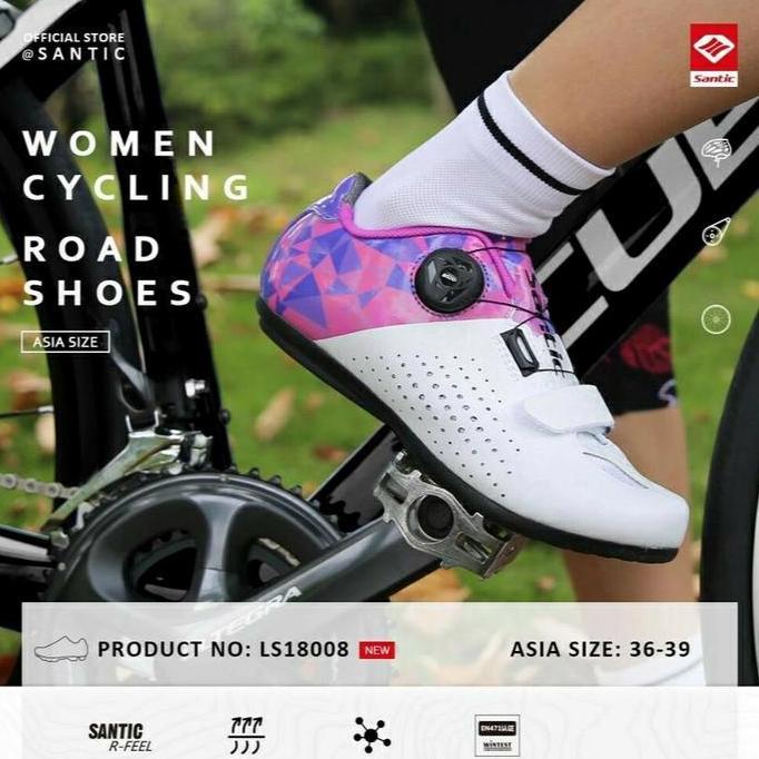 Terbaru Tanpa Po Santic Women Non Cleat Road Bike Ls18008 Athena Pink