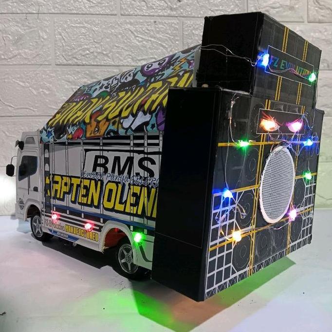 Miniatur truk Sound horeg Sistem Full Set Bluthooth Lampu