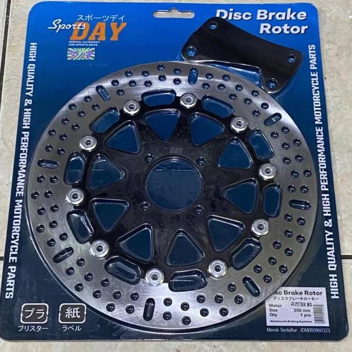 Piringan Cakram Disc Brake SPORT DAY MOS 06 Besar Bulat Besi Black Floting Alloy CNC model KTC Racin