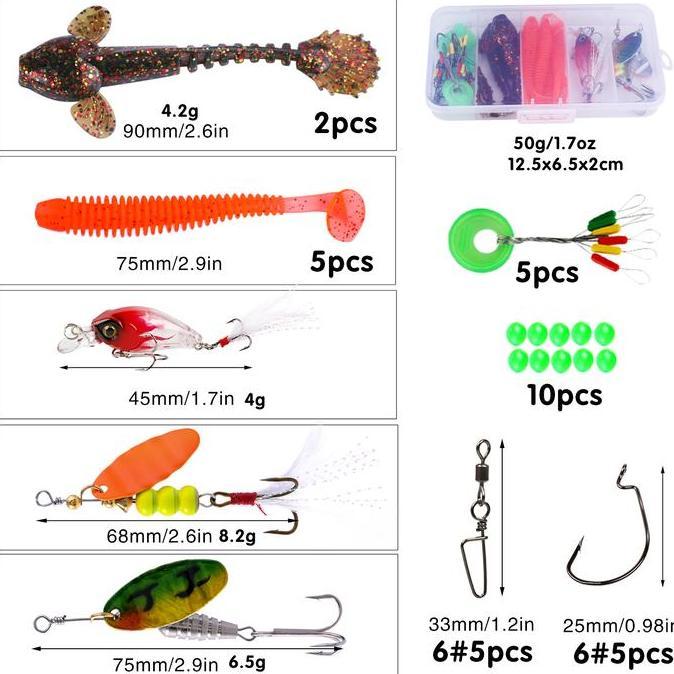 Sougayilang [COD] Set Umpan Pancing Air Tawar dan Air Laut Umpan Palsu Umpan Keras Umpan Lembut Kata