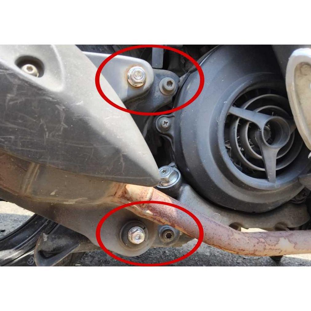 BAUT PROBOLT BAUT SET KNALPOT MIO SPORTY/SMILE STAINLESS CHROME 100% ORI HENG THAILAND